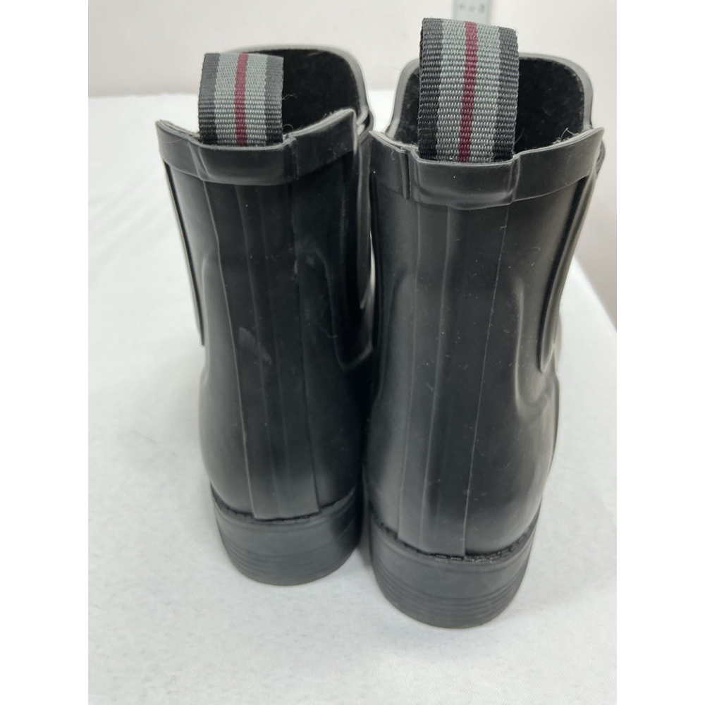 Womans Lands End Pullon Ankle Rainboots 9 Black Elastic Ankle NWOT - Picture 5 of 9